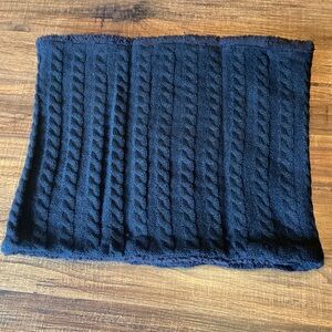 NWOT Black Cable Knit Faux Fur Lined Neck Warmer‎ One Size